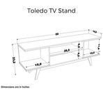 Toledo // TV Stand // 59" // White Wood