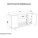 Richmond // 2-Door Sideboard + 12-Bottle Wine Rack // White