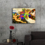 Michelangelo's Creation of Adam Colorful I (12"H x 16"W x 0.13"D)