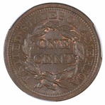 1857 Braided Hair Large Cent // PCGS Certified MS64BN Large Date CAC // Wood Presentation Box