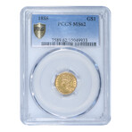 1888 Type 3 One Dollar Gold Piece // PCGS Certified MS62 // Wood Presentation Box