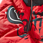Brandalised Graffiti Crime Puffer Jacket // Red (Small)