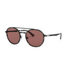 Persol // Unisex Rounded Sunglasses with flex hinge // Black Havana + Violet
