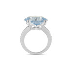 Chopard // Happy Diamond 18K White Gold Diamond + Blue Heart Rock Crystal Ring // Ring Size 6 // Estate