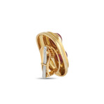 David Webb // 18K Yellow Gold + Ruby Cabochon Clip-On Earrings // Estate