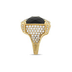 Judith Ripka // Monaco 18K Yellow Gold Diamond + Onyx Cocktail Ring // Ring Size 9.5 // Estate