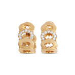 Cartier // 18K Yellow Gold Diamond Clip-On Hoop Earrings // Estate