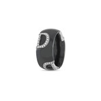 Damiani // 18K White Gold Diamond + Ceramic Ring // Ring Size 6 // Estate