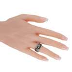 Damiani // 18K White Gold Diamond + Ceramic Ring // Ring Size 6 // Estate