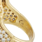 Judith Ripka // Monaco 18K Yellow Gold Diamond + Onyx Cocktail Ring // Ring Size 9.5 // Estate