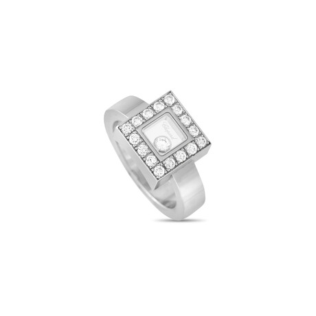Chopard // Happy Diamond 18K White Gold + Diamond Ring // Ring Size 4.5 // Estate