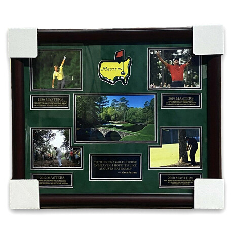The Masters Collage // Unsigned + Framed // Tiger Woods, Phil Mickelson, Jack Nicklaus & Bubba Watson
