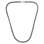 Matte Finish Stainless Steel Box Chain + Nylon Cord Rope Necklace // 6mm