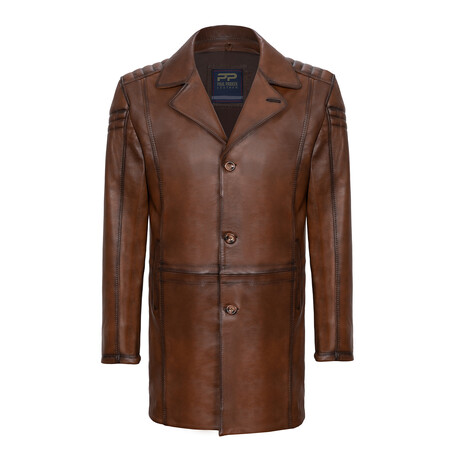 Coat Leather Jacket // Light Brown (S)