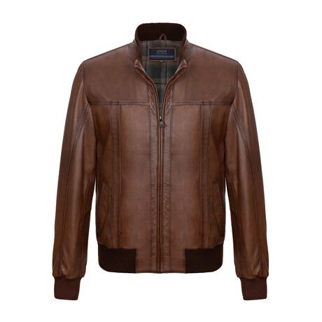 Mitchell Leather Jacket // Light Brown (S)