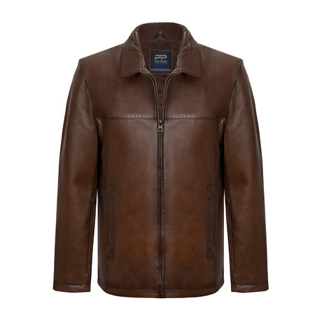Casual Leather Jacket // Chestnut (S)