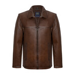 Matthew Leather Jacket // Chestnut (XL)