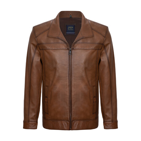 Stanley Leather Jacket // Light Brown (S)