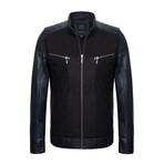 Brian Leather Jacket // Navy (L)