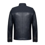 Brian Leather Jacket // Navy (L)