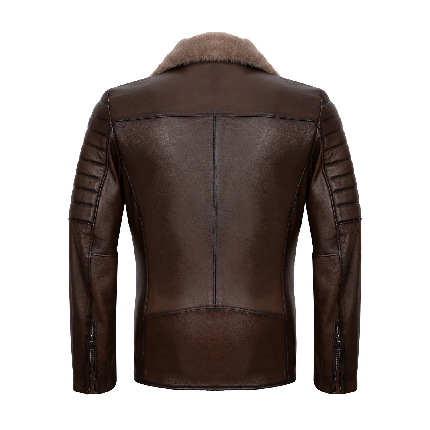 Quilted Arms & Chest Plush Collar Jacket // Brown (M) - Paul Parker ...