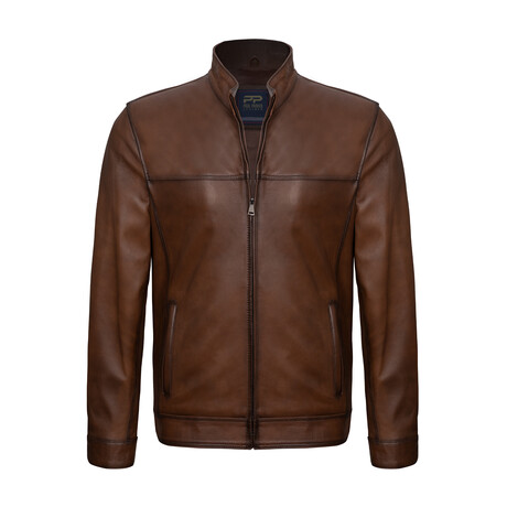 Phil Leather Jacket // Light Brown (S)