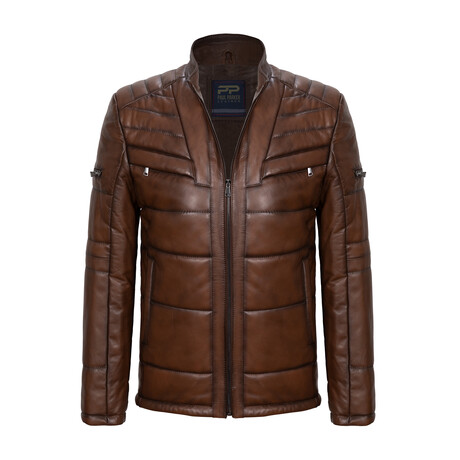 Larry Leather Jacket // Light Brown (S)