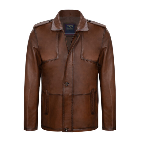 Jack Leather Jacket // Light Brown (S)