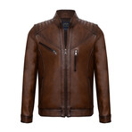 Christian Leather Jacket // Light Brown (3XL)