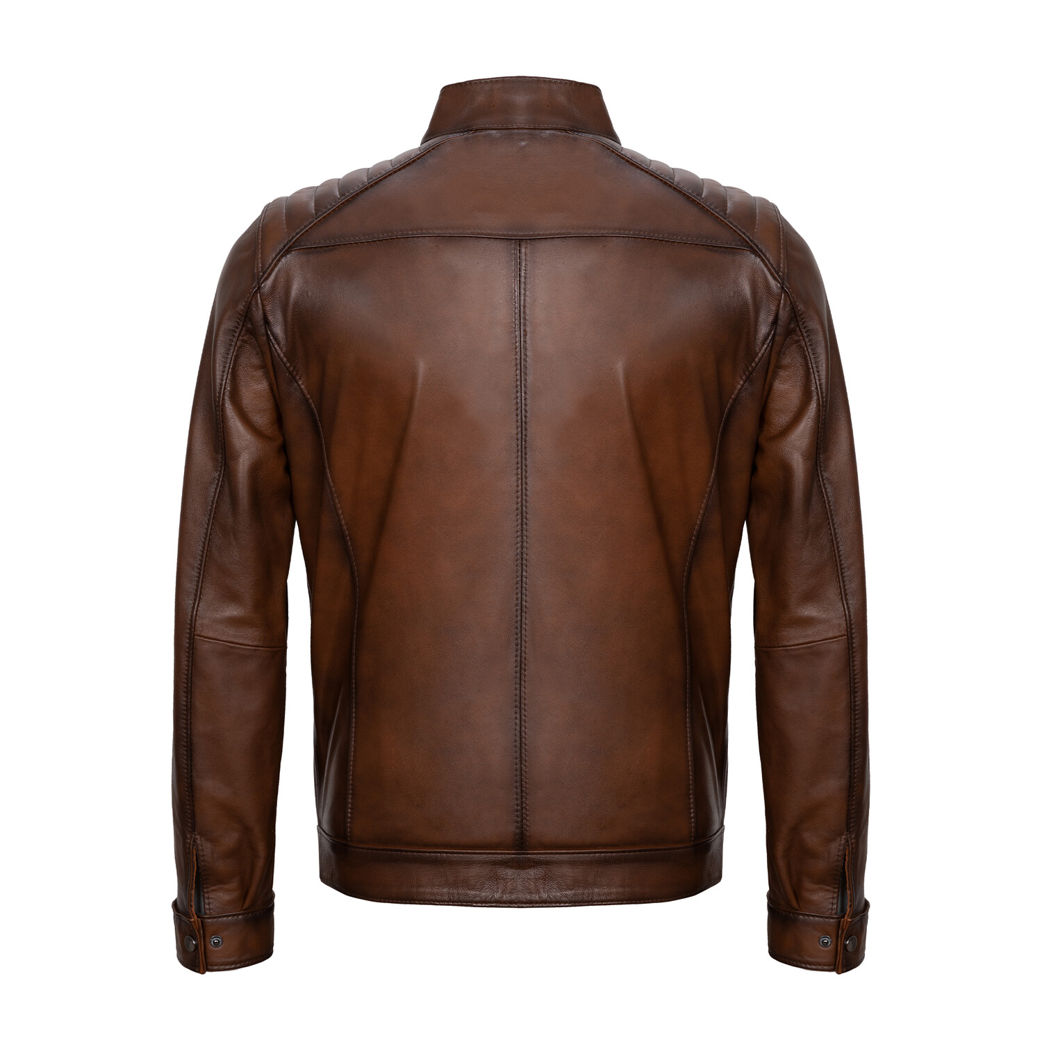 Quilted Shoulders Racer Jacket // Light Brown (S) - Paul Parker Leather ...