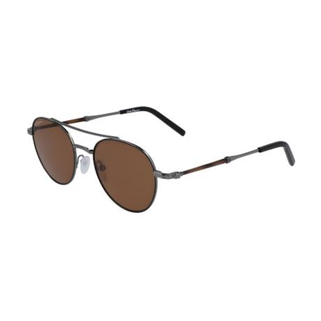 Unisex Round Sunglasses // Gunmetal + Black + Brown