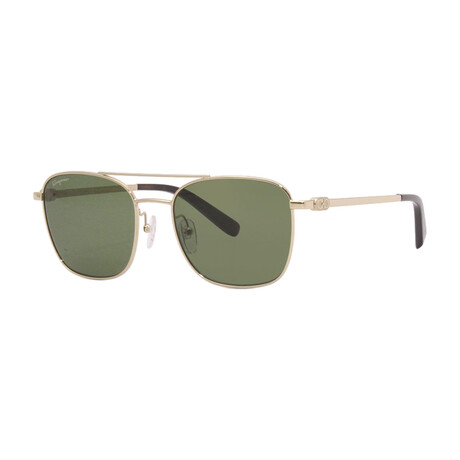 Men's Pilot Sunglasses // Gold + Green