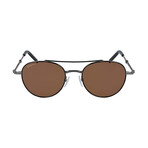 Unisex Round Sunglasses // Gunmetal + Black + Brown