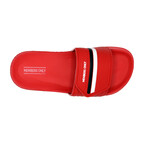 Velcro Stripe Slides // Red (Size 8)