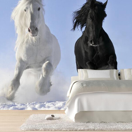 White and Black Horses (3’H x 4’ 5”W)