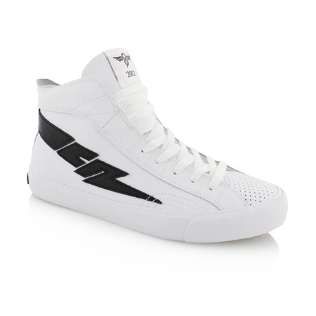 Zeus Hi Leather Sneaker // White + Black (US: 7)