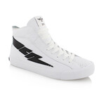 Zeus Hi Leather Sneaker // White + Black (US: 10.5)