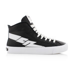 Zeus Hi Leather Sneaker // Black + White (US: 9)