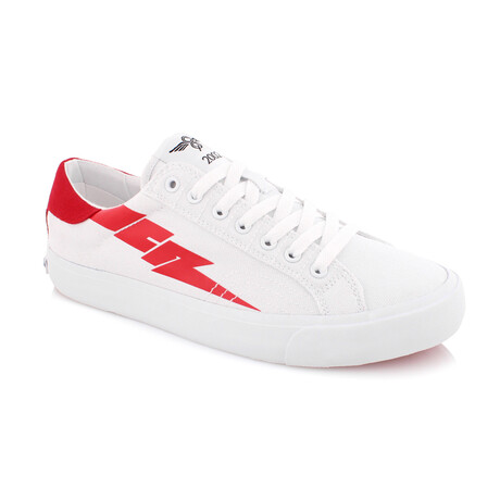 Zeus Canvas Lo Sneakers // White + Red (US: 7)
