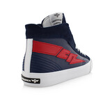 Zeus Hi Leather Sneaker // Navy + Red (US: 7)