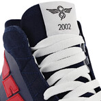 Zeus Hi Leather Sneaker // Navy + Red (US: 11)