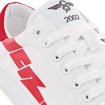 Zeus Canvas Lo Sneakers // White + Red (US: 9.5)