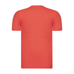 Side Logo V-Neck T-Shirt // Red (S)