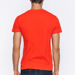 Side Logo V-Neck T-Shirt // Red (S)