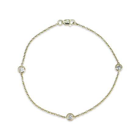 Fine Jewelry // 14K Yellow Gold Diamond Bracelet // 7" // New