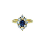 18K Yellow Gold Diamond + Sapphire Ring // Ring Size: 6.25 // Pre-Owned