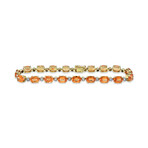 Estate // 14K Yellow Gold Diamond + Spessartite Garnet Bracelet // 8" // Pre-Owned