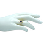 18K Yellow Gold Diamond + Sapphire Ring // Ring Size: 6.25 // Pre-Owned
