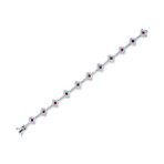 Estate // 18K White Gold Diamond + Ruby Bracelet // 7" // Pre-Owned