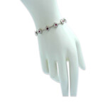 Estate // 18K White Gold Diamond + Ruby Bracelet // 7" // Pre-Owned